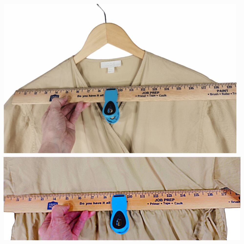COS Beige Tiered Wrap-Style Midi Dress - Picture 16 of 16